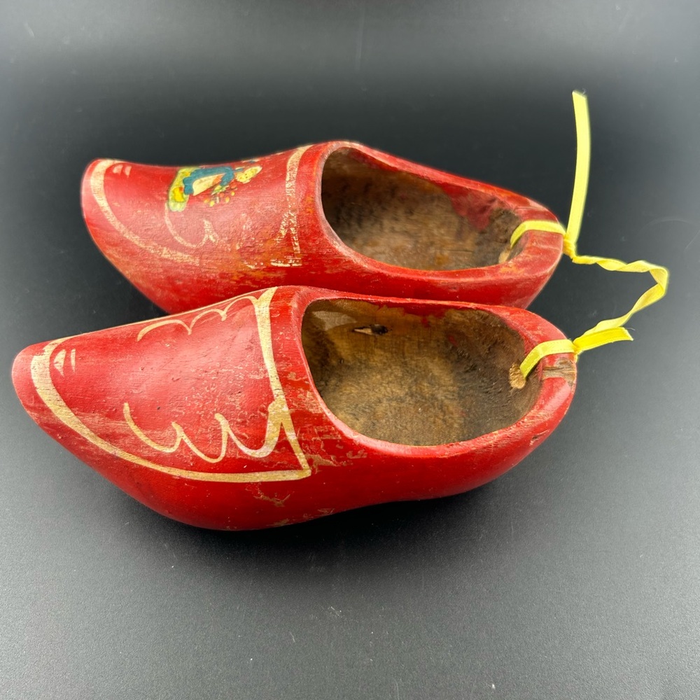 Vintage Dutch Wooden Clog Lot Hand Painted Souvenir Miniature Sabots,Home Decor - Picture 7 of 12